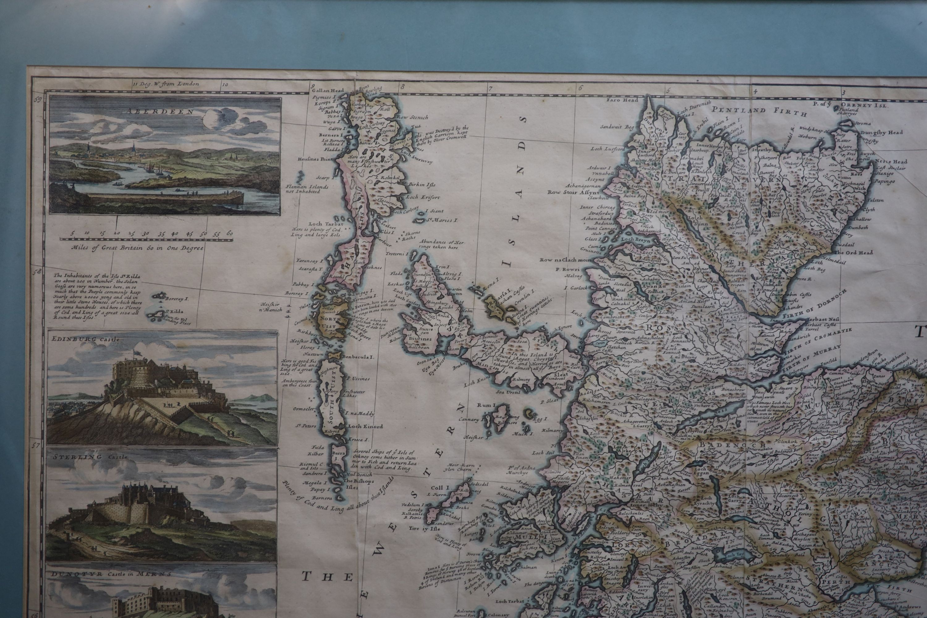 Herman Moll (1654-1732), 'The North Part of Great Britain called Scotland' 1714, coloured engraving, 60.5 x 101cm